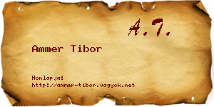 Ammer Tibor névjegykártya